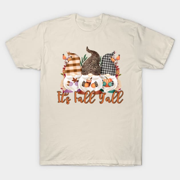 Fall Plaid Gnomes T-Shirt by SpottydoggCreatives